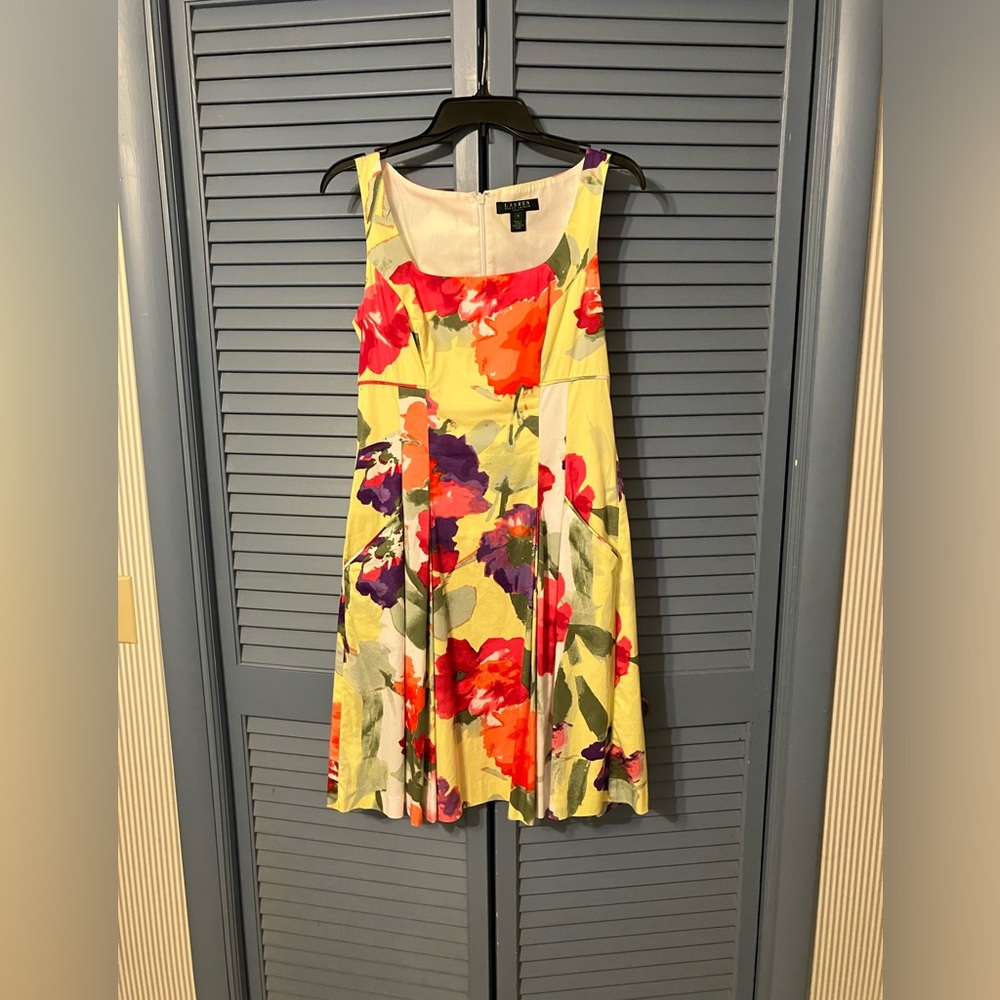Lauren Ralph Lauren Sundress Floral Size 8 Pockets